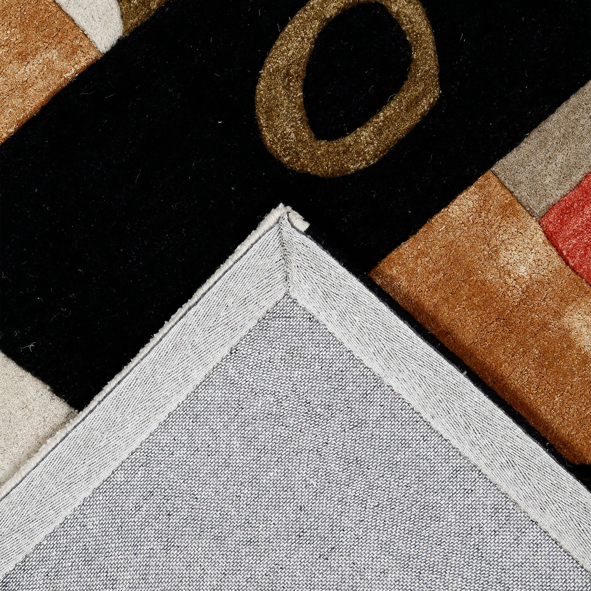Abstract Cubist Faces Hand Tufted Wool Wall Rug