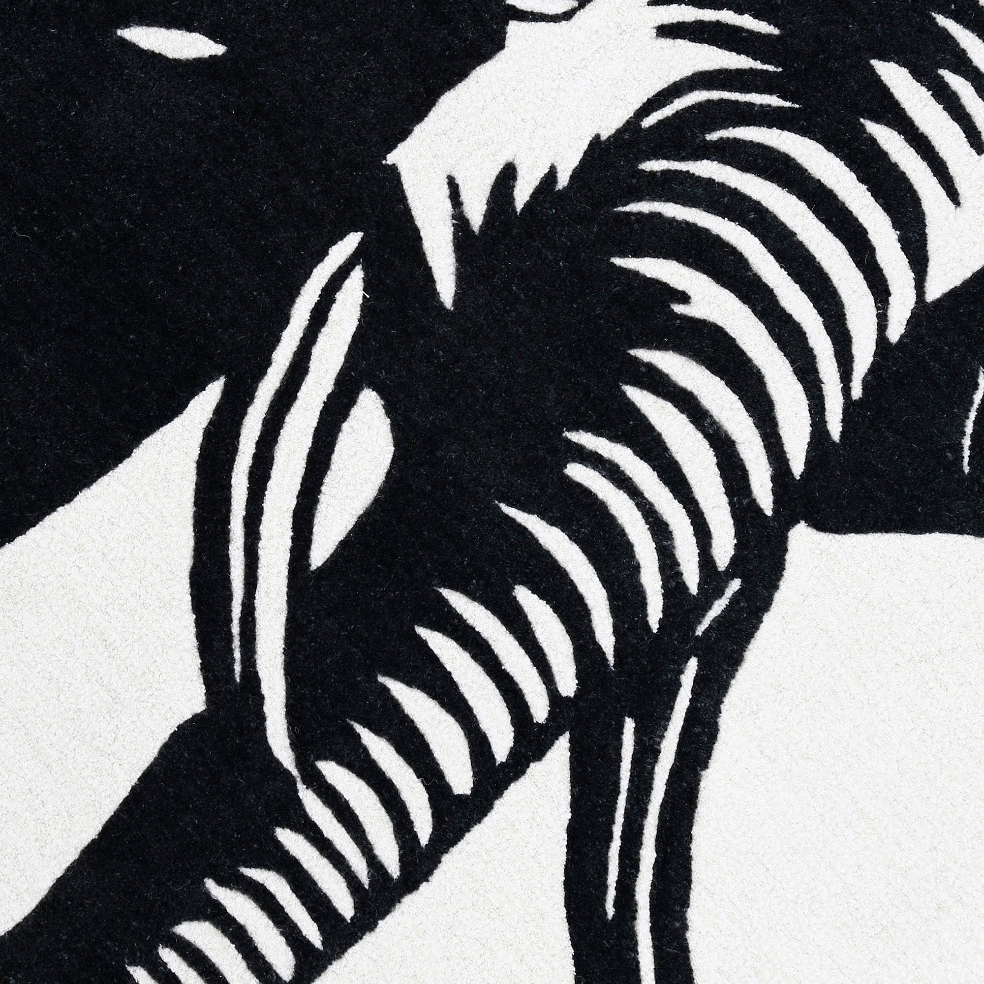 Black and White Elephant Hand Tufted Wool Wall Rug