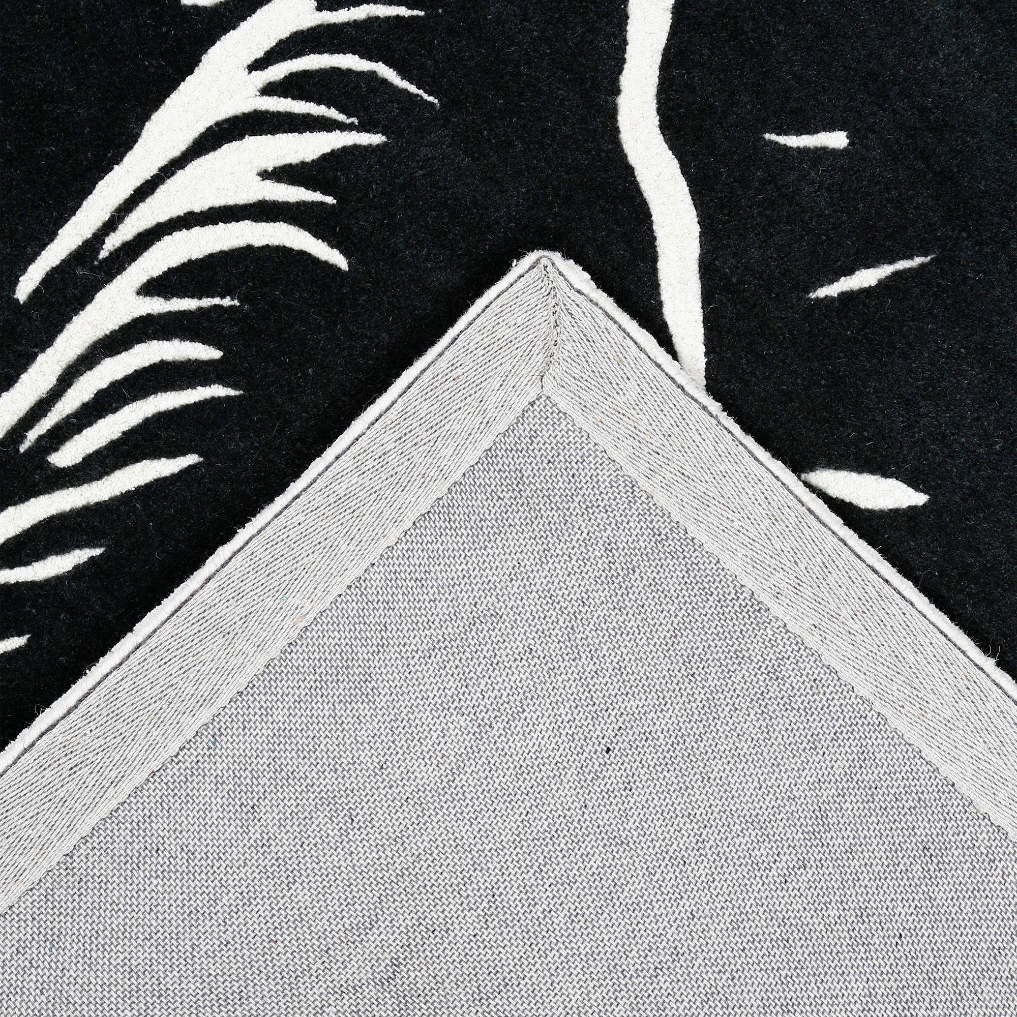 Black and White Elephant Hand Tufted Wool Wall Rug
