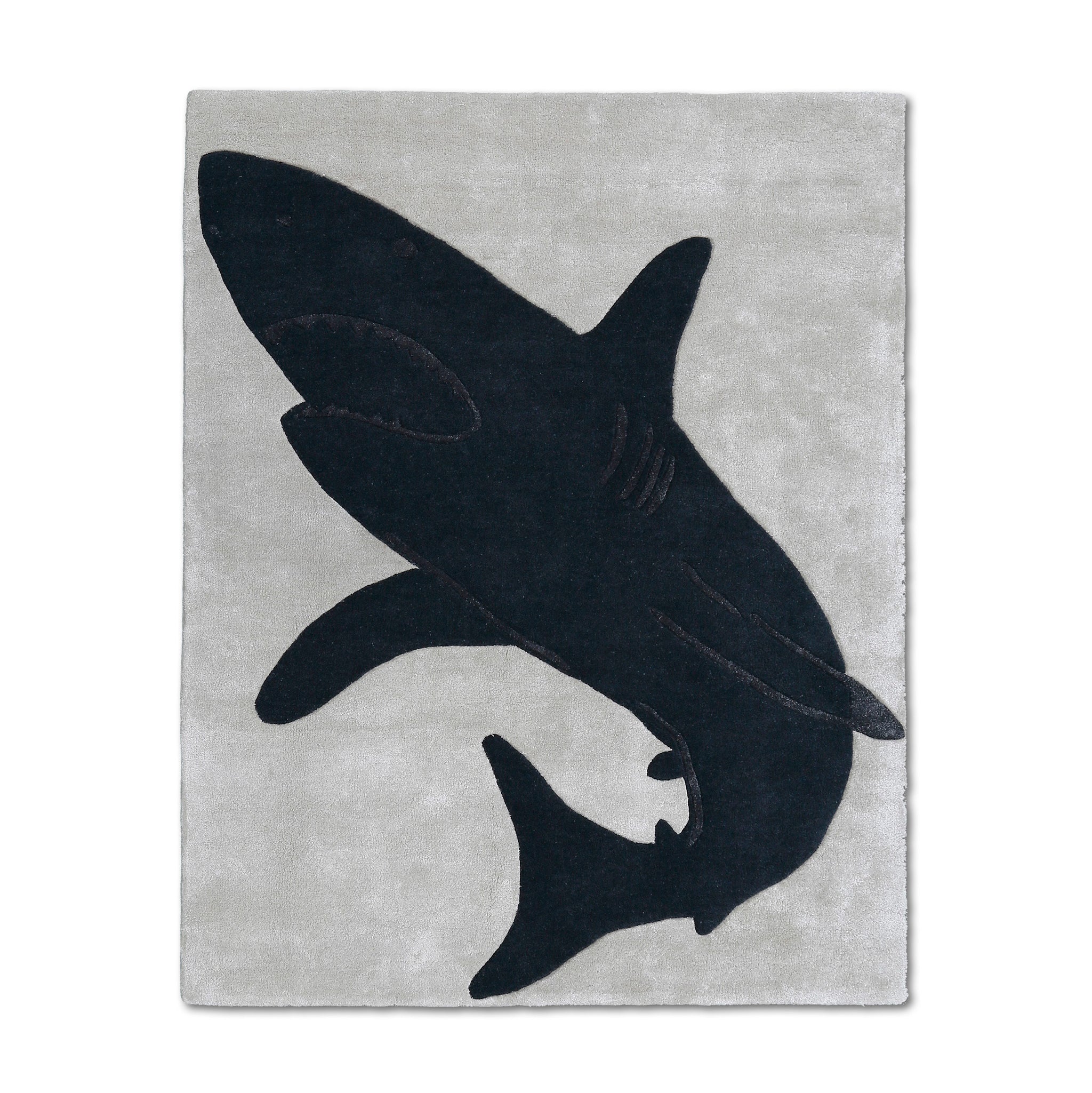 Black Shark Hand Tufted Wool Wall Rug