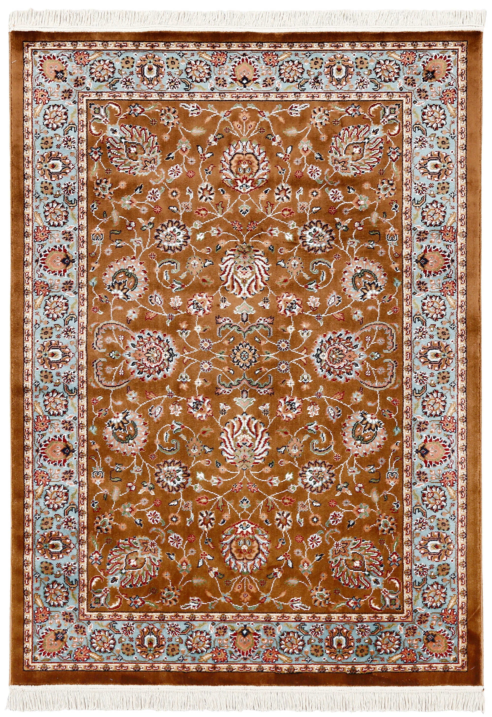 Rust Floral Traditional Rug