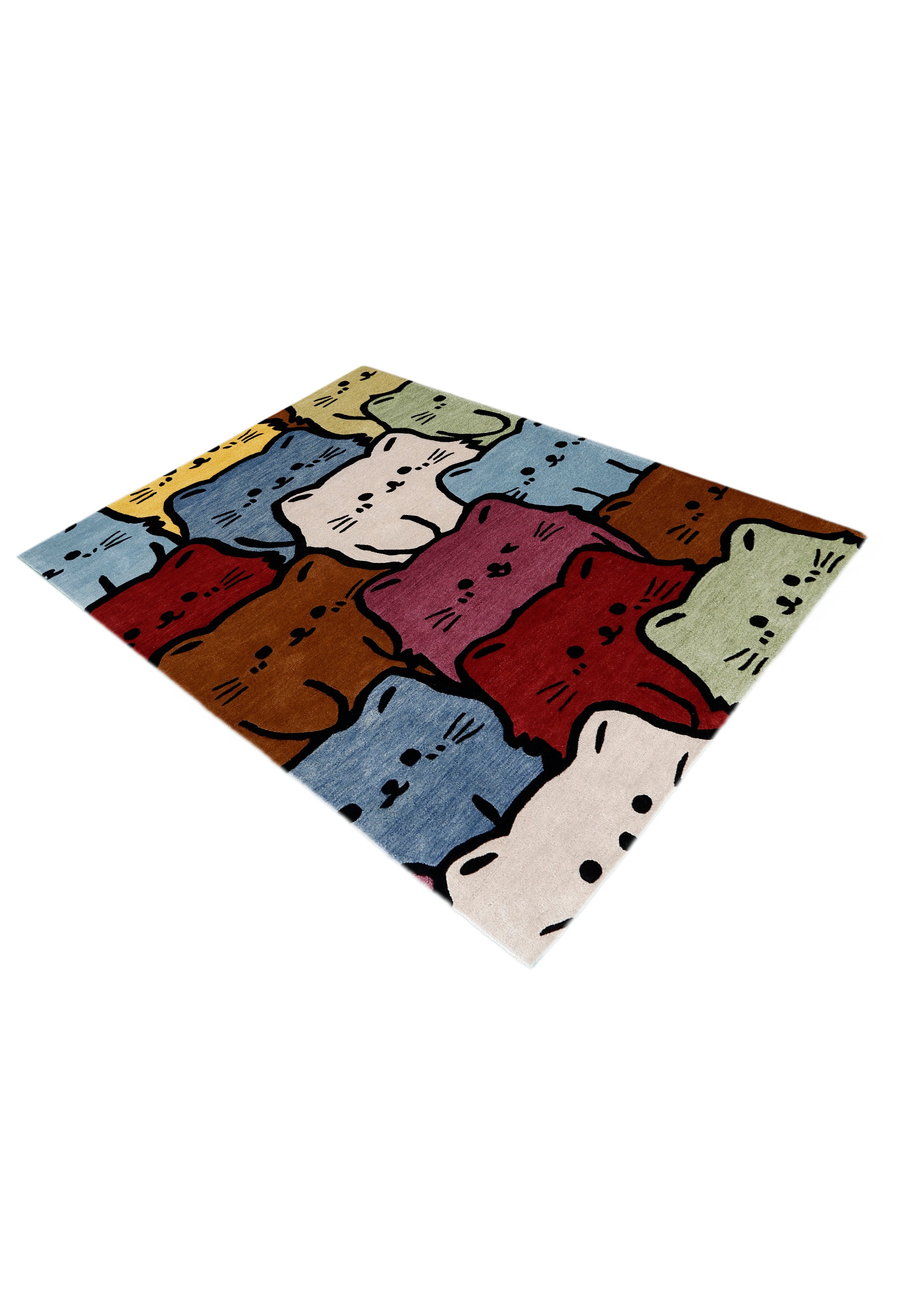 Multicolor Cat Rug-4