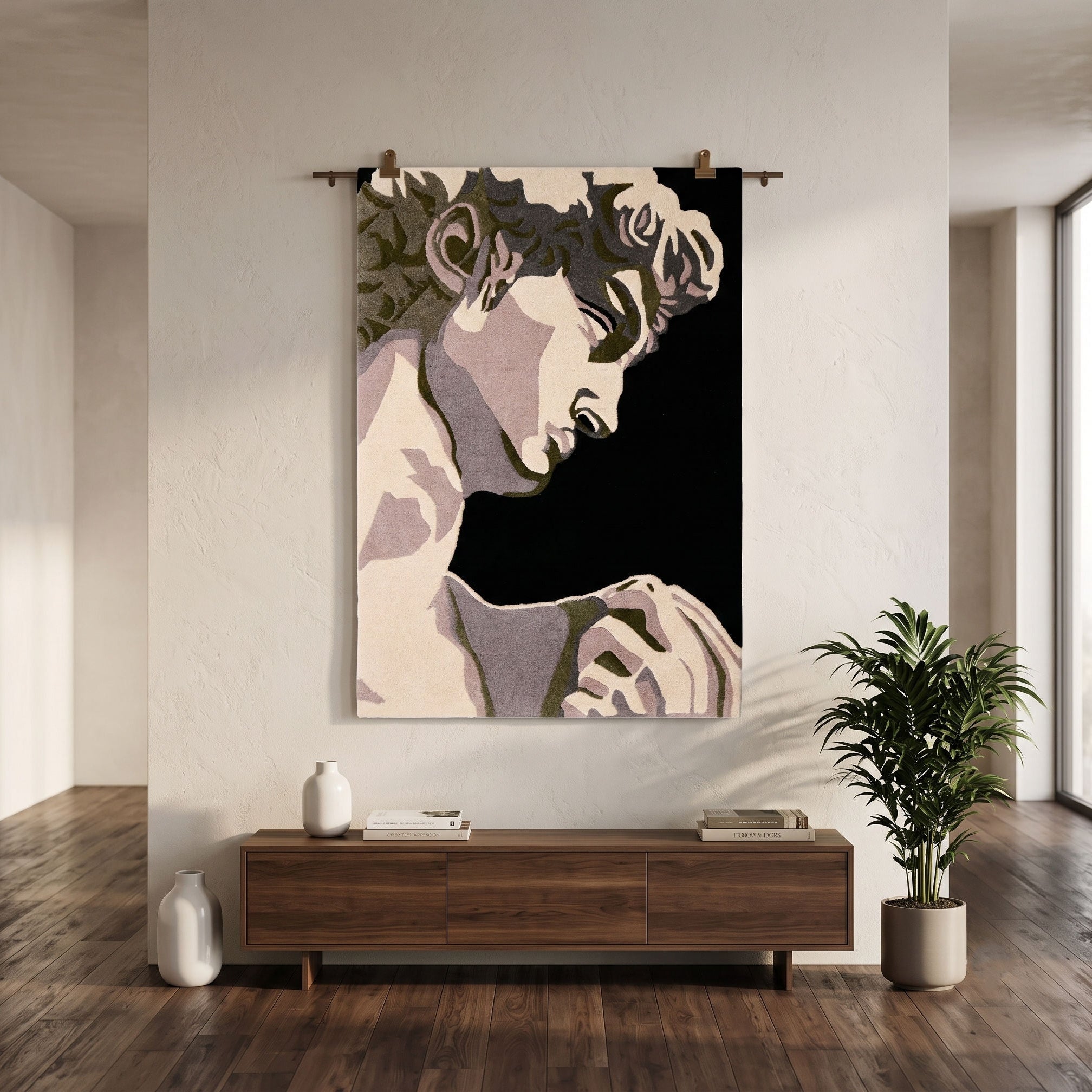 Classical Sculpture Hand Tufted Wool Wall Rug
