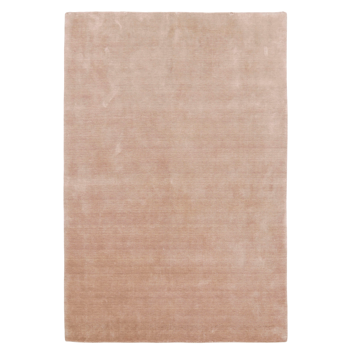 Full view of camel rectangular hand woven Loom Lori wool rug featuring a clean plain design and warm tonal texture.