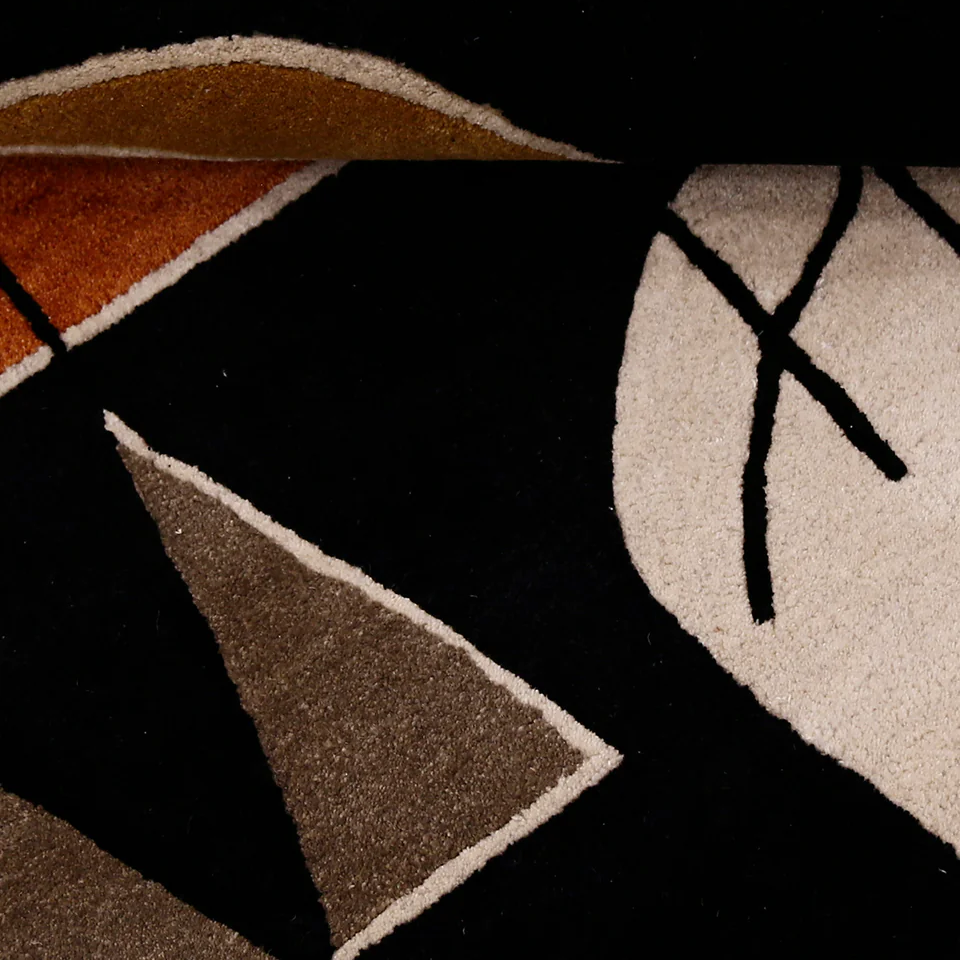 Ochre Mosaic Abstract Hand Tufted Wool Wall Rug