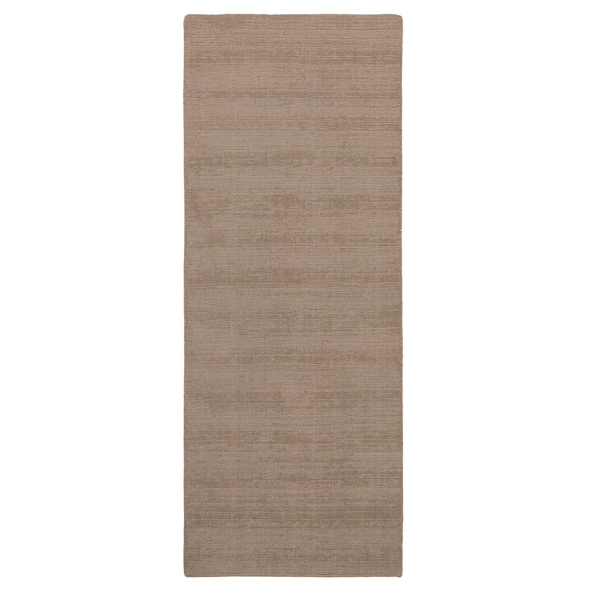 Full top view of Light Beige Hand Woven Loom Lori Runner wool rug showing the complete rectangular shape and minimalist textured surface.