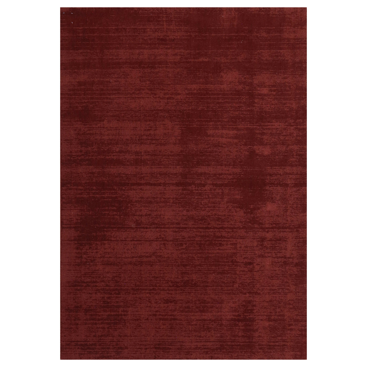 Full top view of Maroon Hand Woven Loom Lori wool rug showing the complete rectangular shape and rich textured maroon surface.