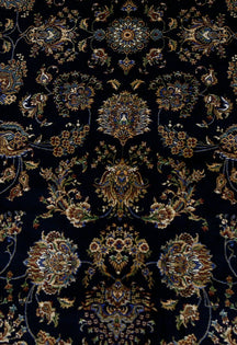 Midnight Bloom Cream Border Rug