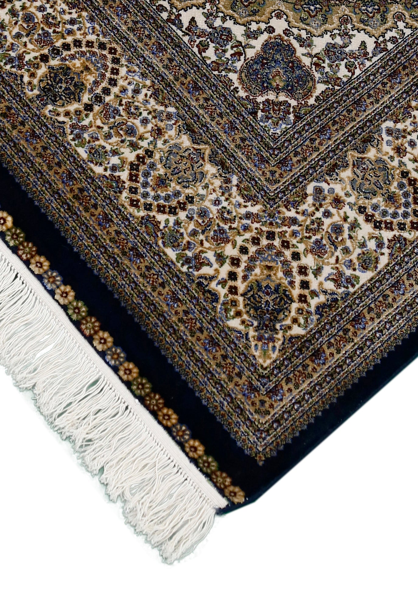 Navy Ivory Oval Medallion Rug