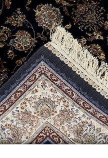 Midnight Bloom Cream Border Rug