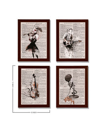 Khushi-Living-Paintings-Black & White-Set of 4
