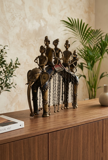 Khushi-Living-Artefacts-Brass-Family-Elephant