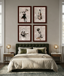 Khushi-Living-Paintings-Black & White-Set of 4