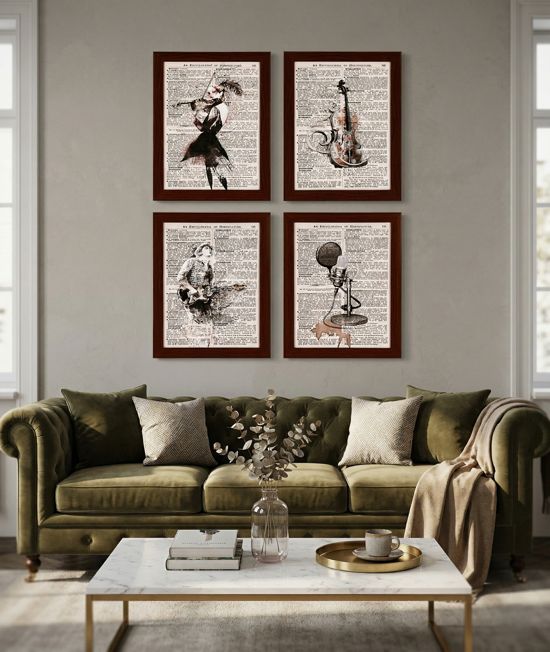 Khushi-Living-Paintings-Black & White-Set of 4