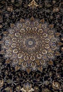 Midnight Sunburst Blue Rug