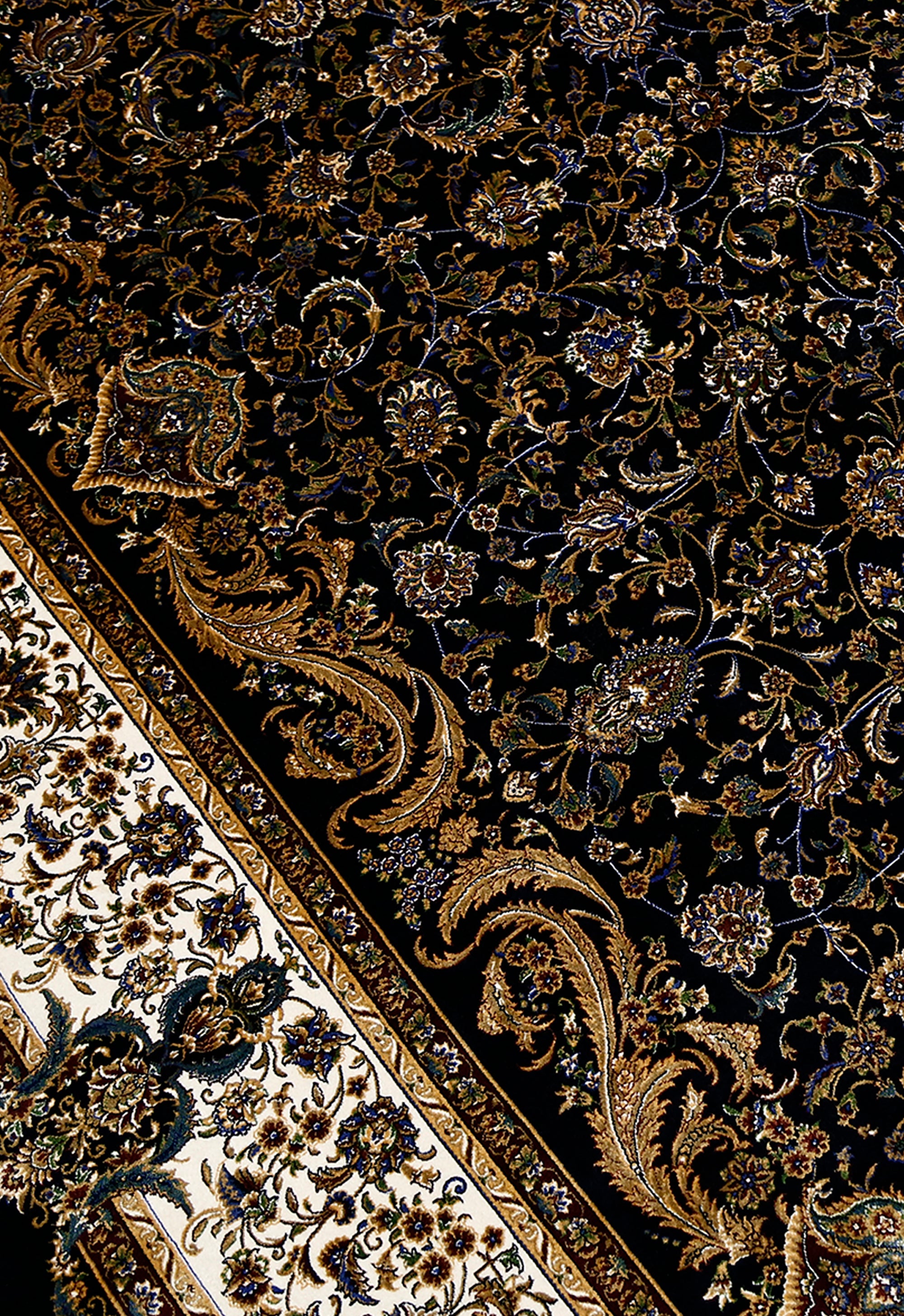 Midnight Frame Floral Rug