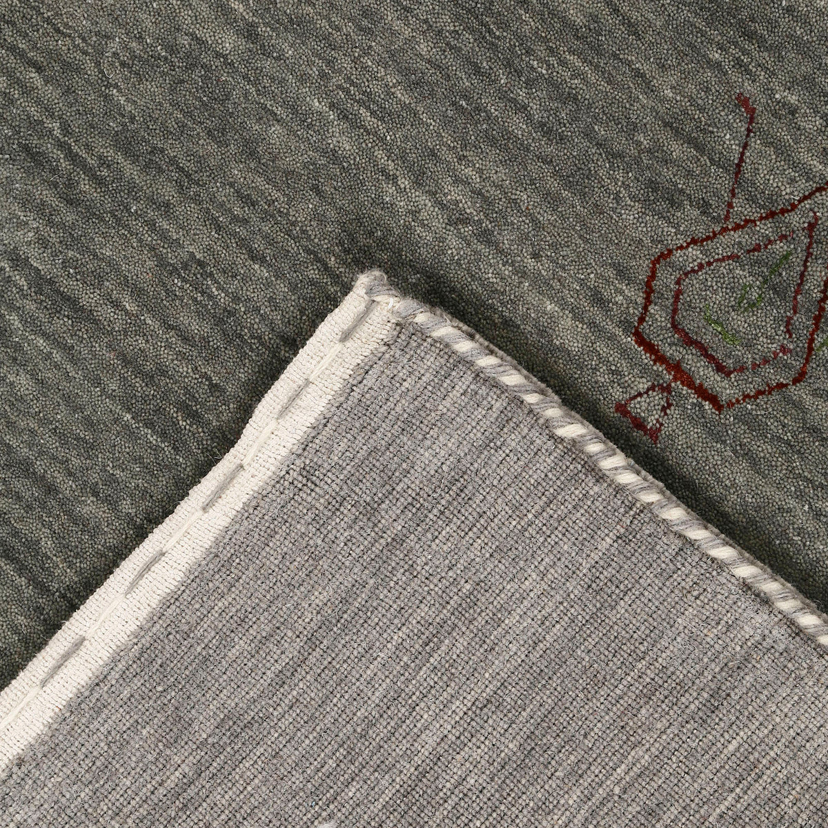 Olive Grey Hand Woven Loom Lori Wool Rug