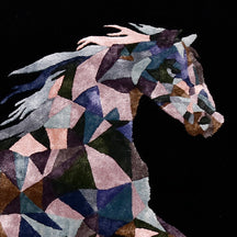 Geometric Horse Hand Tufted Wool Viscose Wall Rug