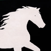 White Horse Silhouette Hand Tufted Wool Viscose Wall Rug