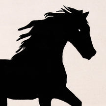 Black Horse Silhouette Hand Tufted Wool Viscose Wall Rug