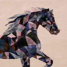 Geometric Horse Hand Tufted Wool Viscose Wall Rug