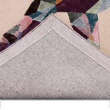 Multicolour Geometric Horse Hand Tufted Wool Viscose Wall Rug