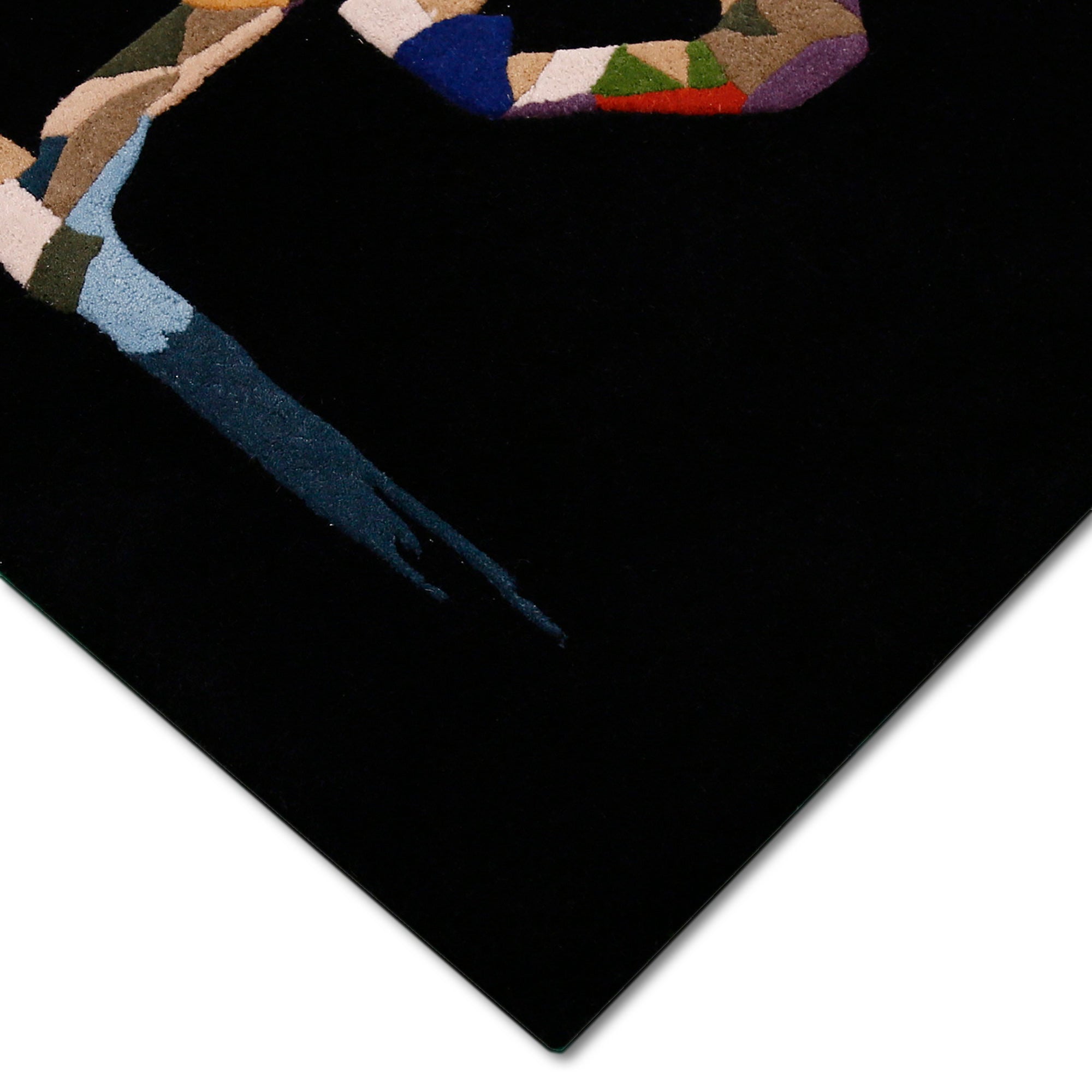 Multicolor Geometric Horse Hand Tufted Wool Wall Rug