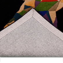 Multicolor Geometric Horse Hand Tufted Wool Wall Rug