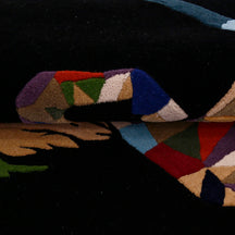 Multicolor Geometric Horse Hand Tufted Wool Wall Rug