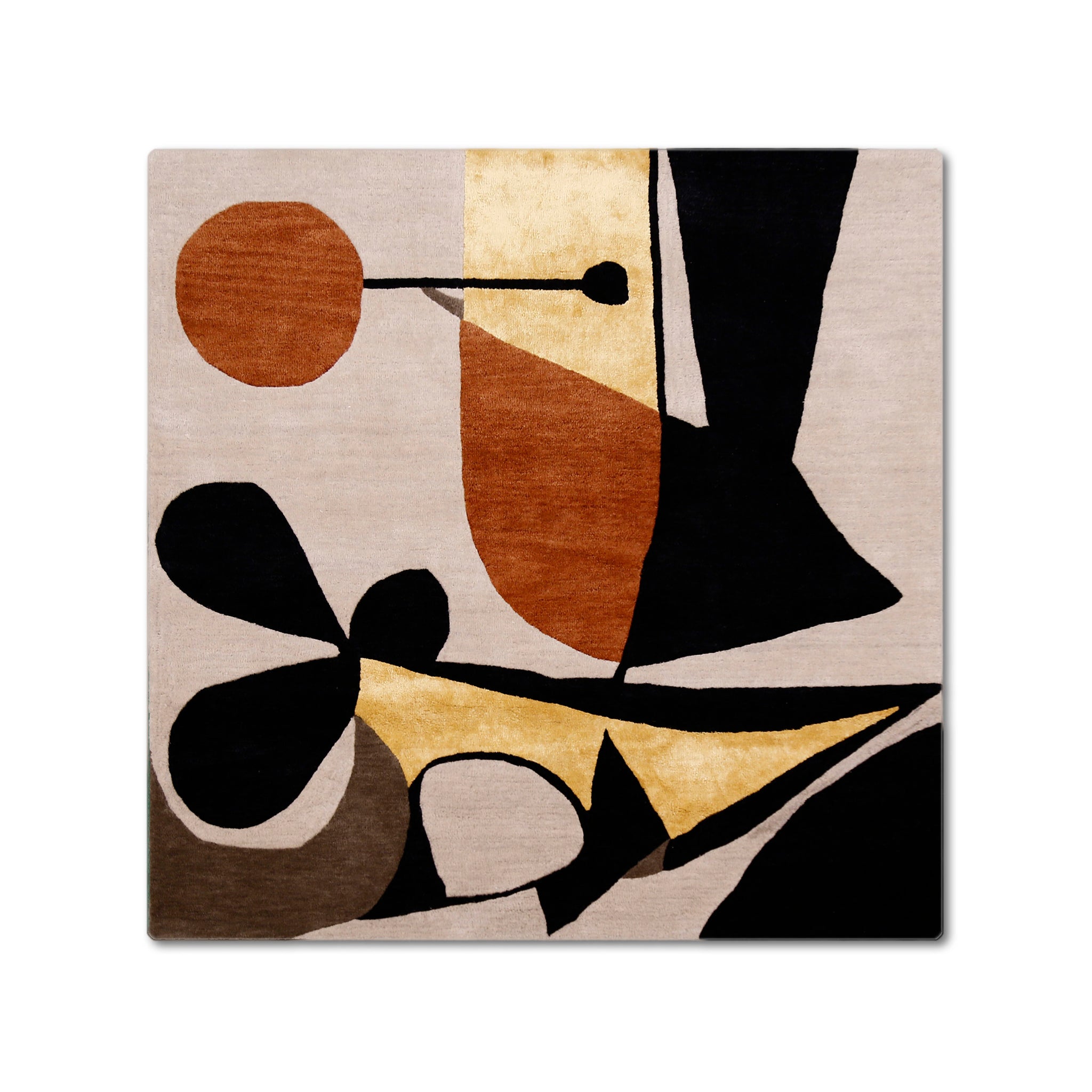 Abstract Organic Hand Tufted Wool Viscose Wall Rug