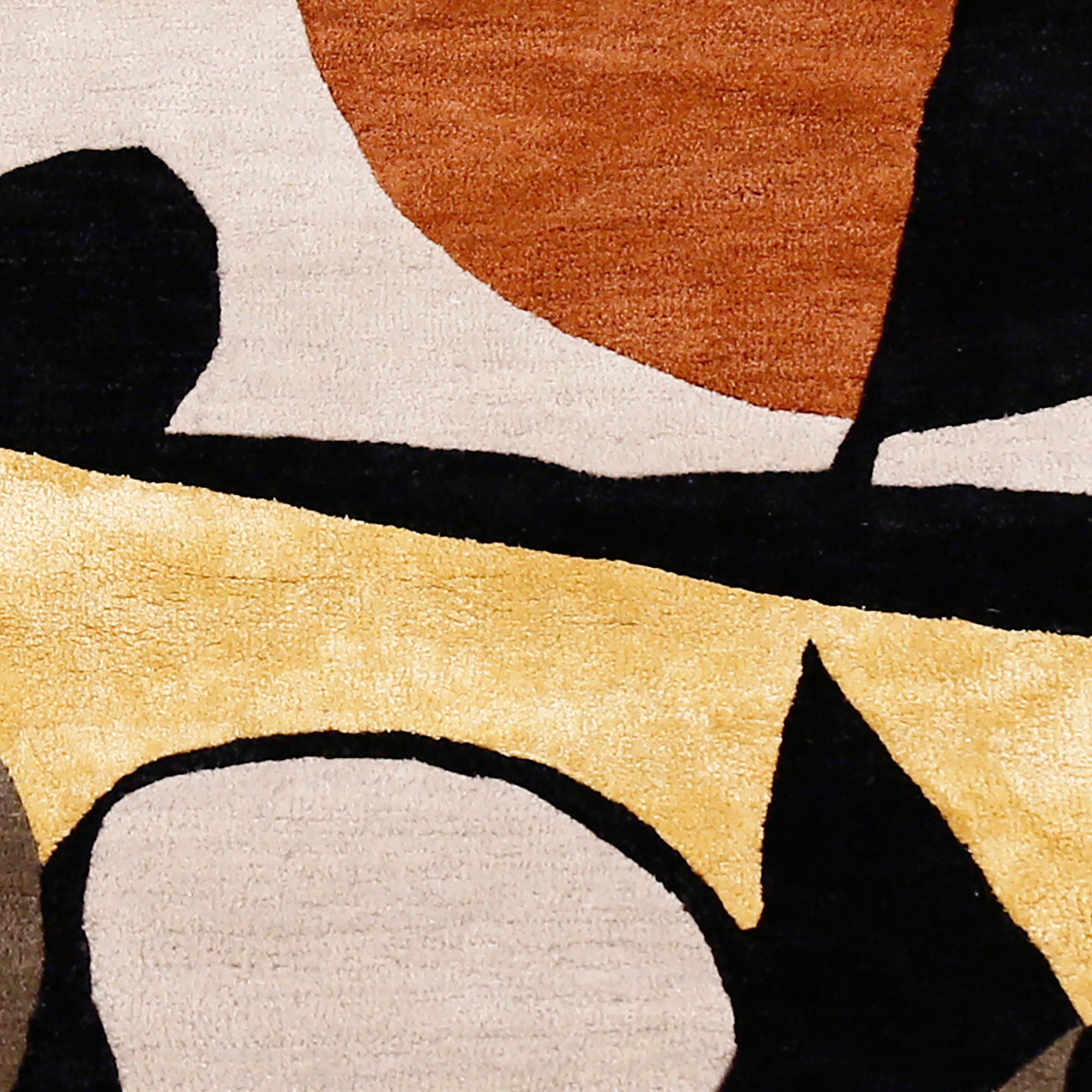Abstract Organic Hand Tufted Wool Viscose Wall Rug