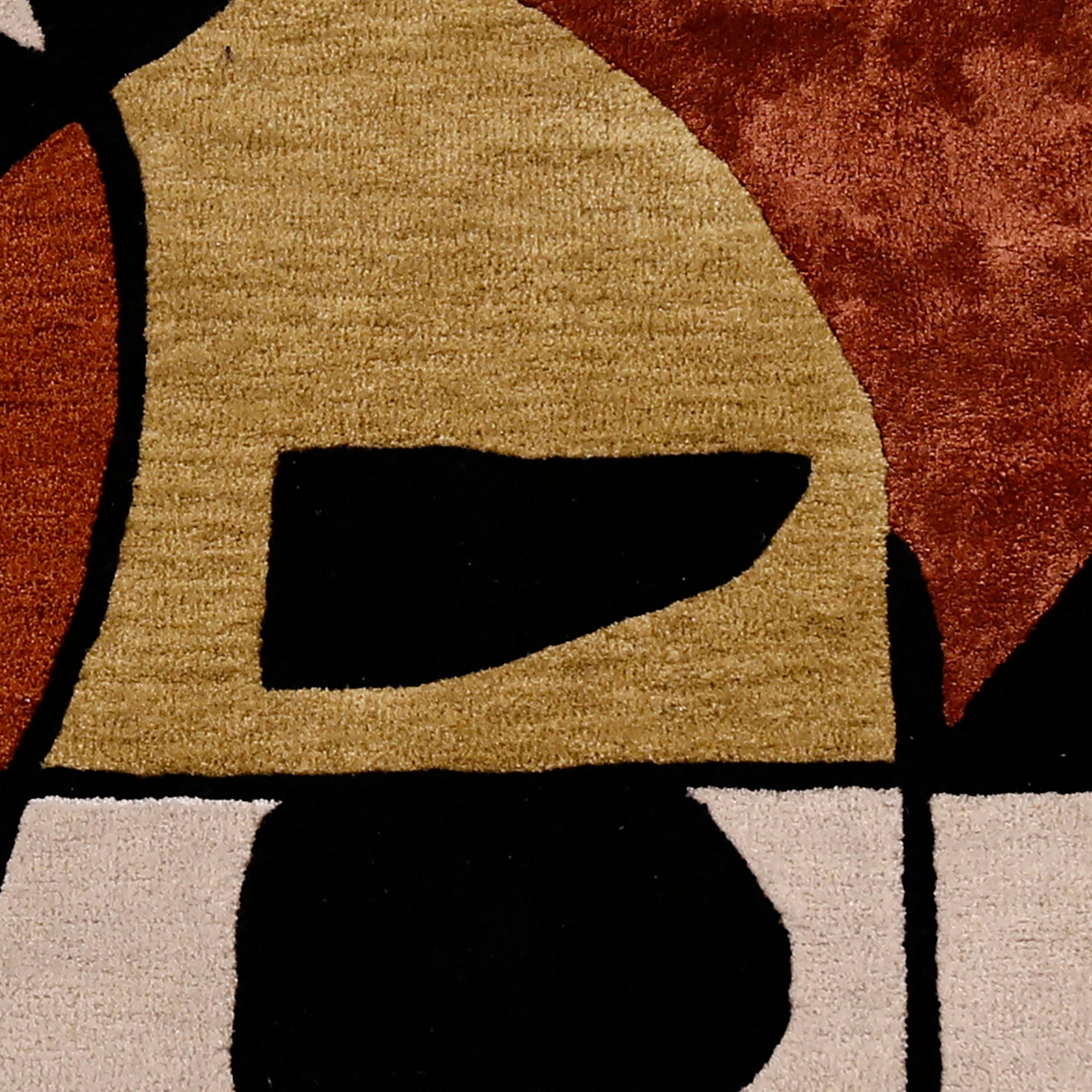 Abstract Bird Mosaic Hand Tufted Wool Viscose Wall Rug