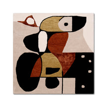 Abstract Bird Mosaic Hand Tufted Wool Viscose Wall Rug