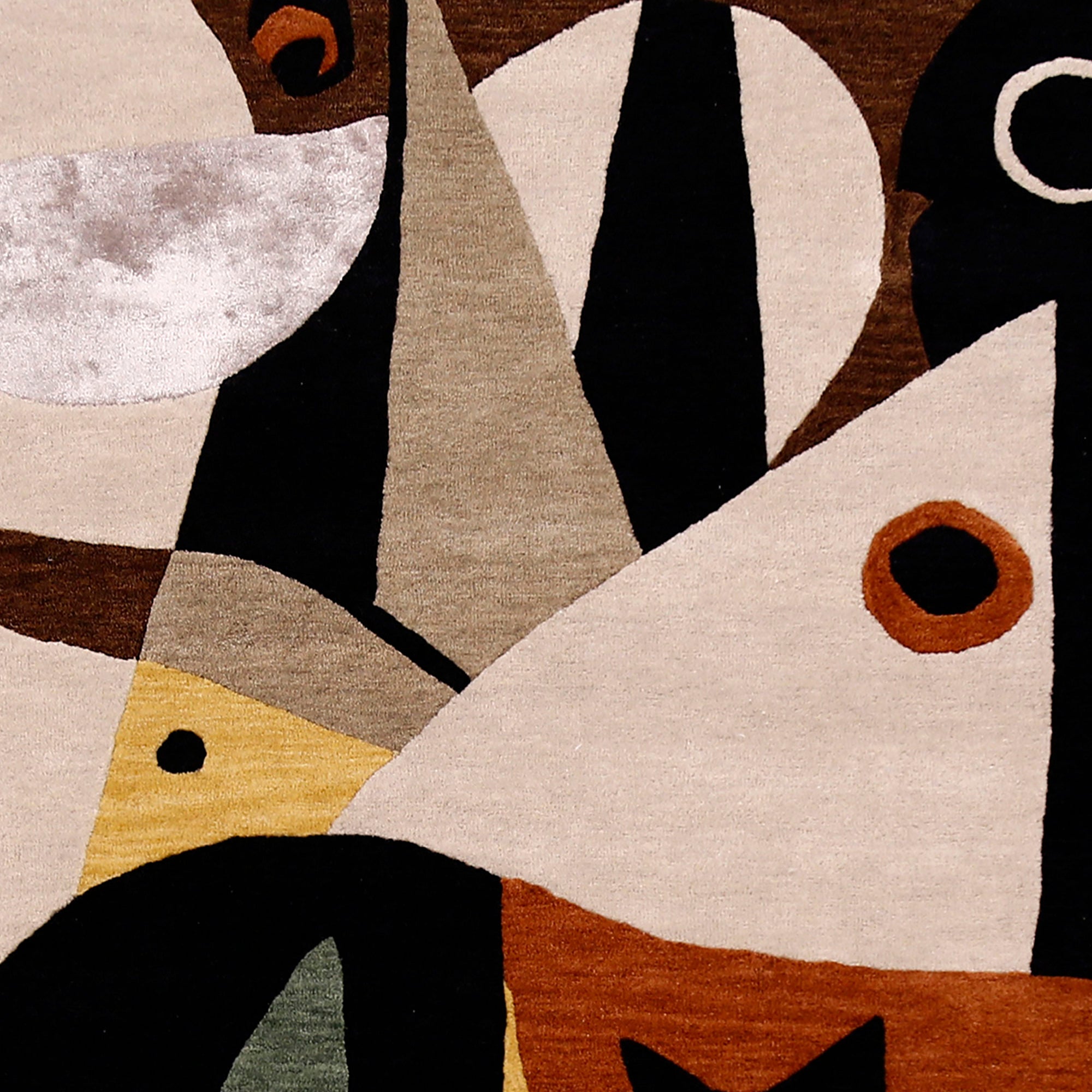 Abstract Bird Forms Hand Tufted Wool Viscose Wall Rug
