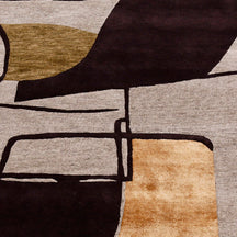 Earth Tone Abstract Geometric Hand Tufted Wool Viscose Wall Rug