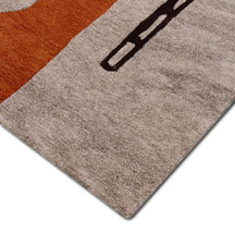 Earth Tone Abstract Geometric Hand Tufted Wool Viscose Wall Rug
