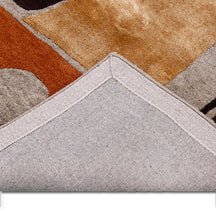 Earth Tone Abstract Geometric Hand Tufted Wool Viscose Wall Rug