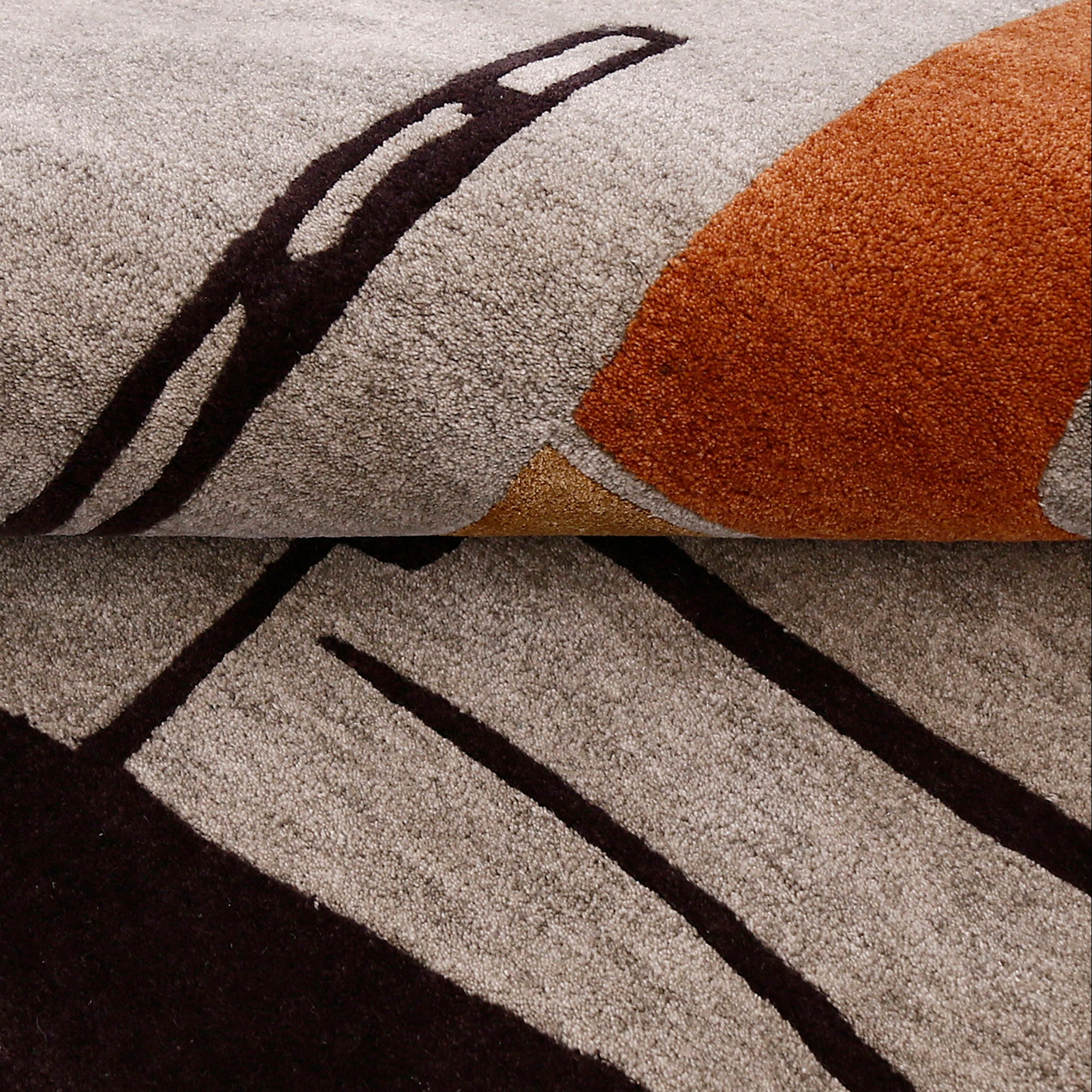 Earth Tone Abstract Geometric Hand Tufted Wool Viscose Wall Rug
