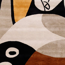 Abstract Cubist Forms Hand Tufted Wool Wall Rug