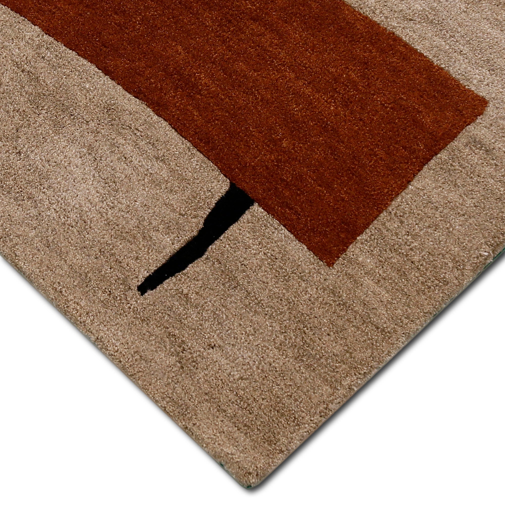 Abstract Cubist Forms Hand Tufted Wool Wall Rug