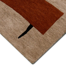 Abstract Cubist Forms Hand Tufted Wool Wall Rug