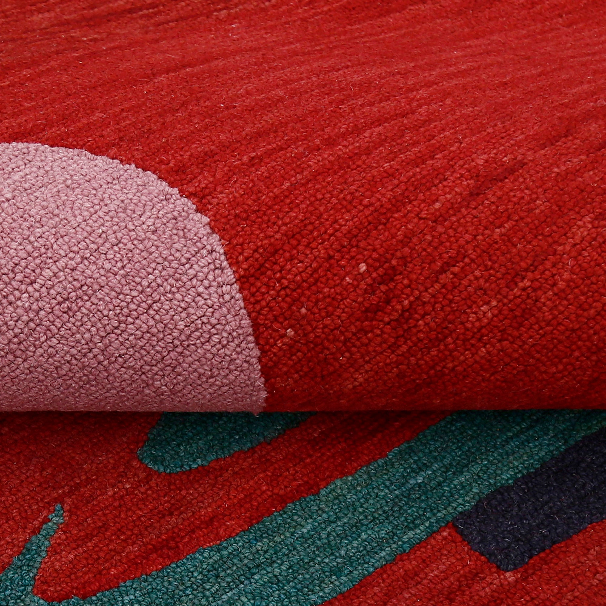 Abstract Lady with Hat Hand Tufted Wool Wall Rug