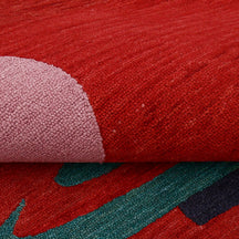 Abstract Lady with Hat Hand Tufted Wool Wall Rug