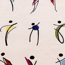 Abstract Dancing Figures Hand Tufted Wool Wall Rug