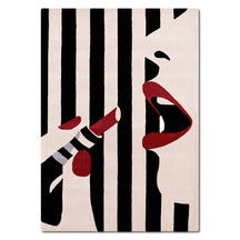 Lipstick Lady Pop Art Hand Tufted Wool Wall Rug