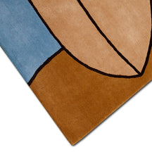 Cubist Face Hand Tufted Wool Wall Rug