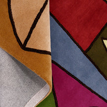 Cubist Face Hand Tufted Wool Wall Rug