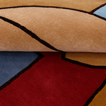 Cubist Face Hand Tufted Wool Wall Rug