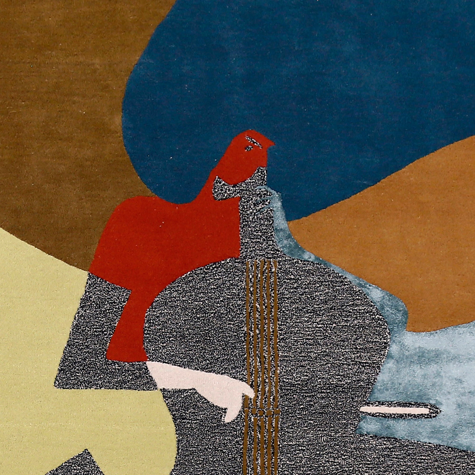Abstract Musician Hand Tufted Wool Viscose Wall Rug