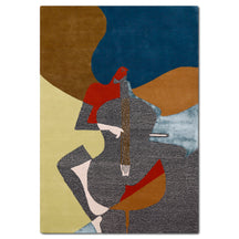 Abstract Musician Hand Tufted Wool Viscose Wall Rug